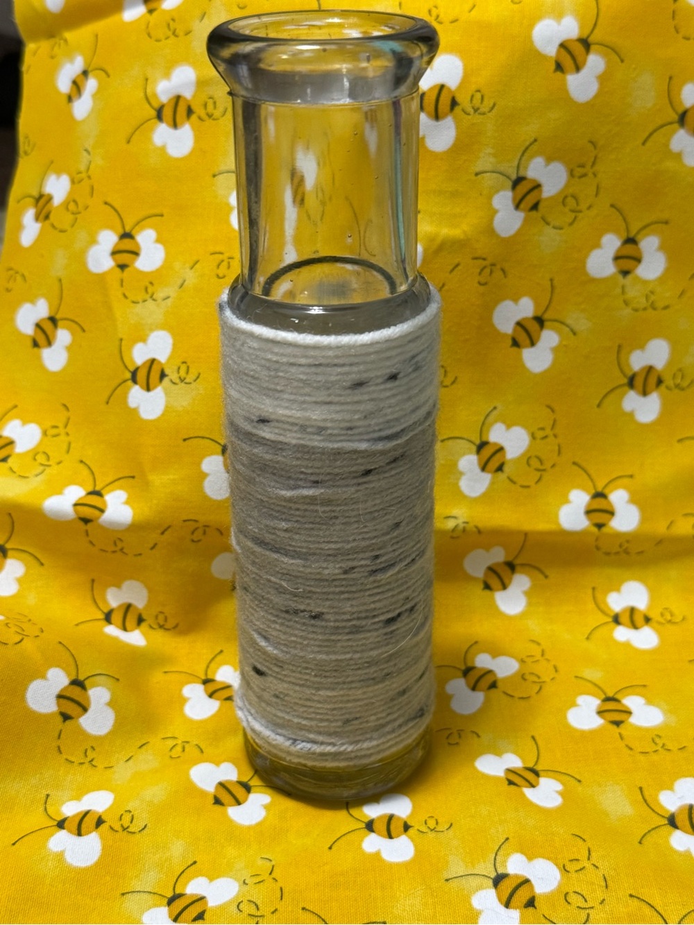 Handcrafted Neutral Wrapped Glass Vase - Unbranded